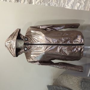 NWOT BLFD Metallic Gold Hooded zippered jacket